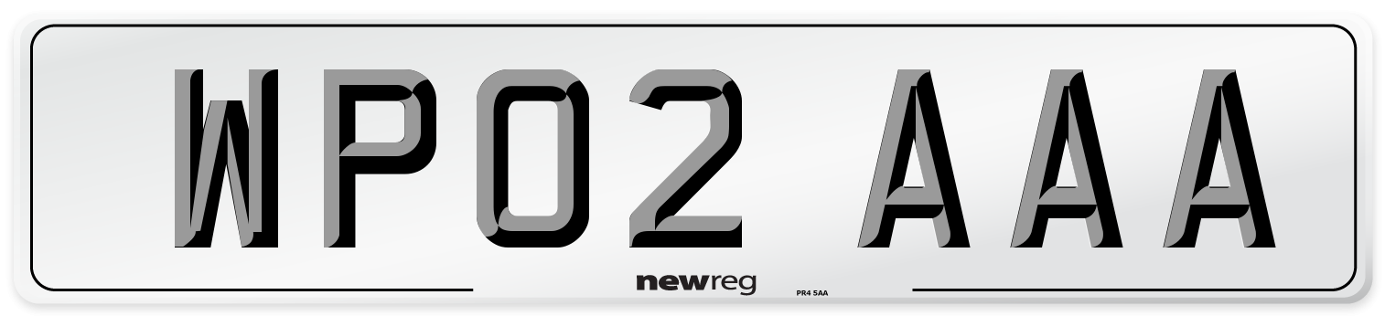 WP02 AAA Number Plate from New Reg